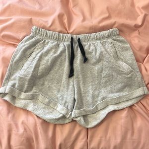 PINK Gray Cotton Shorts - Size Small, Drawstring Waist